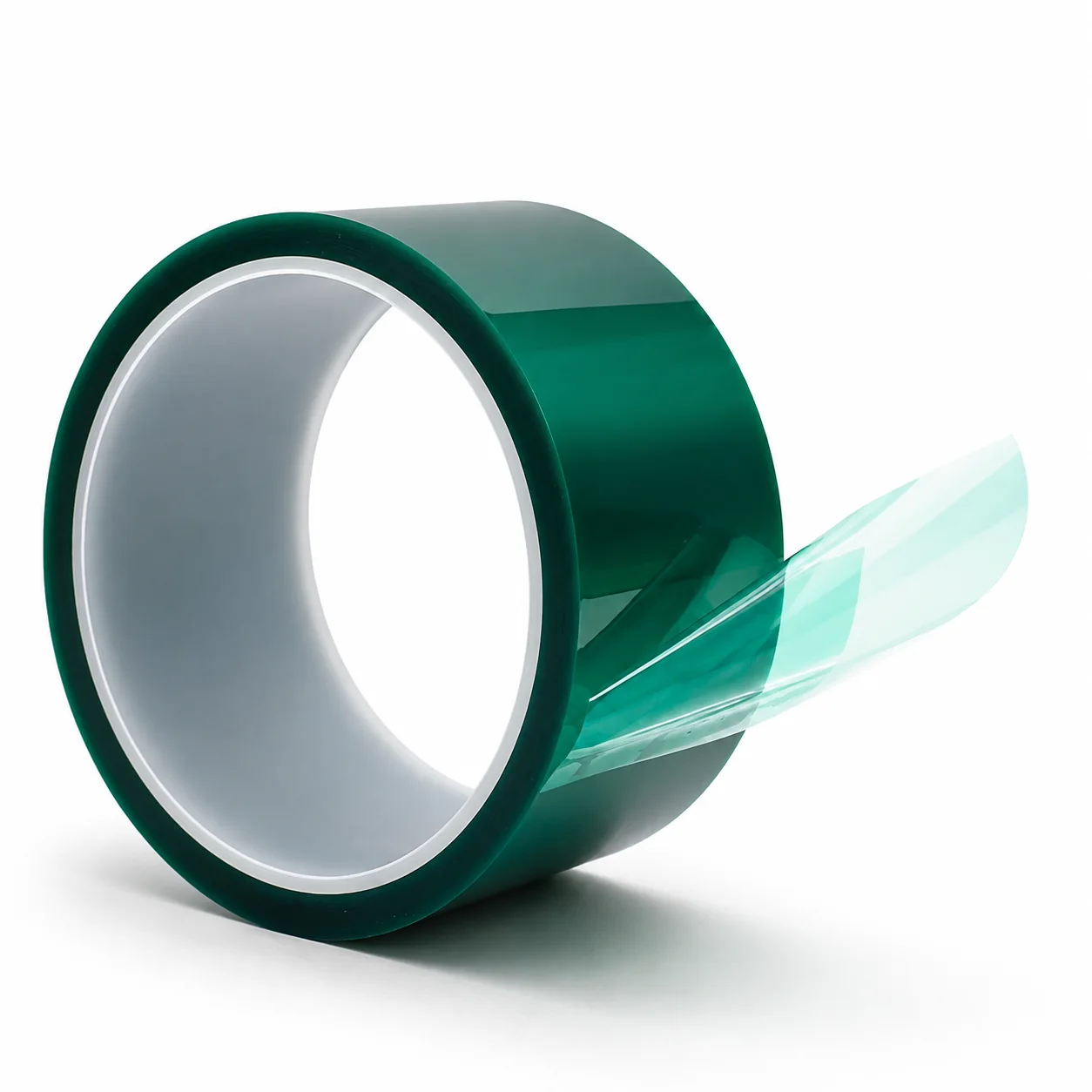Single green PET tape roll